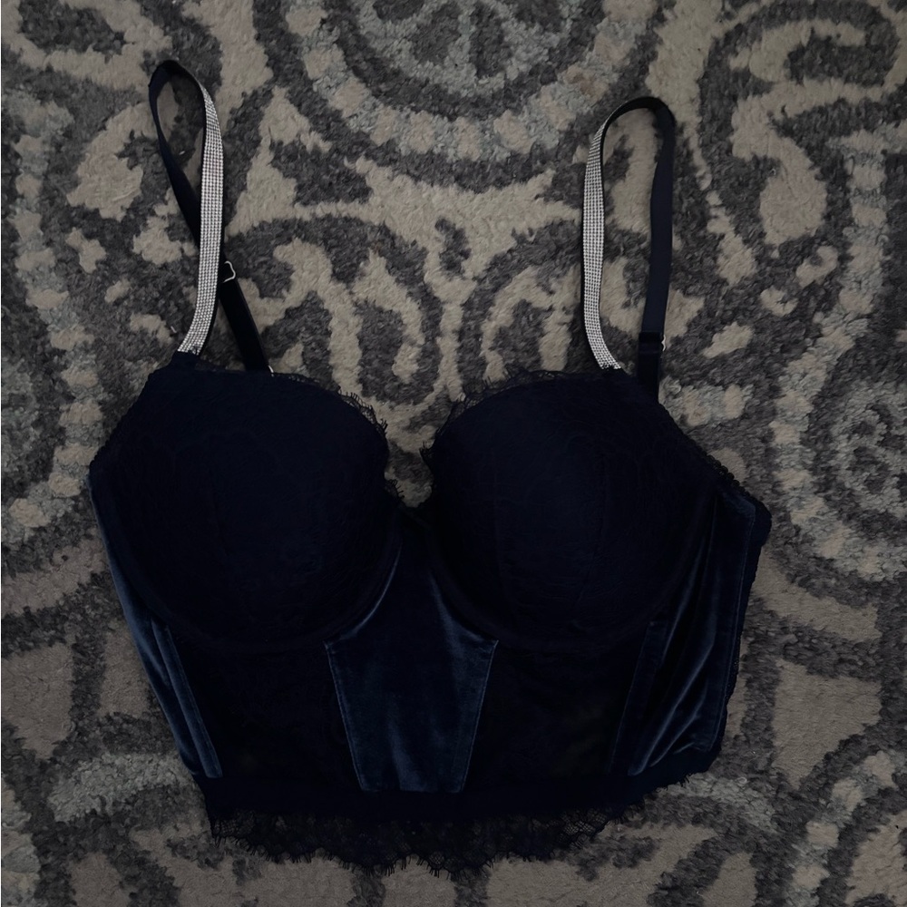 Victoria's Secret Midnight Blue Velvet Bustier